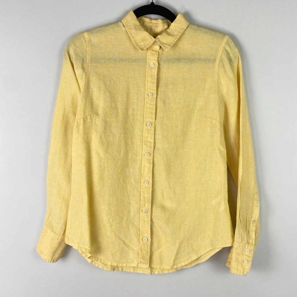 J. Crew Baird McNutt yellow Irish Linen Button-Down Shirt